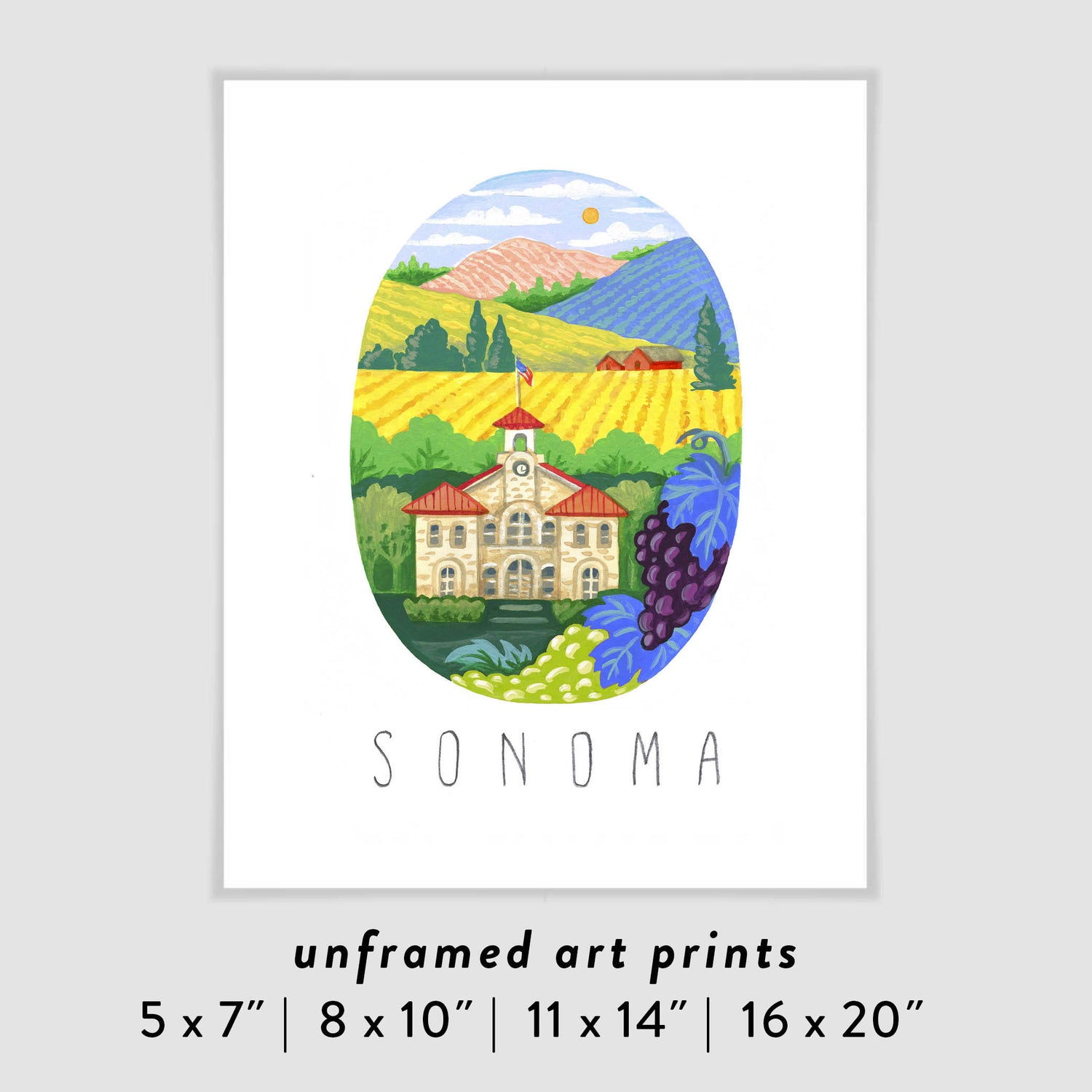 Sonoma Valley Winery Art Poster