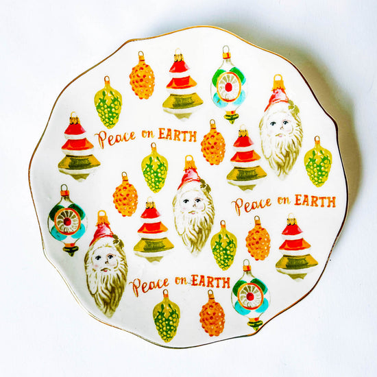 Vintage Christmas ornament plate by Angela Staehling