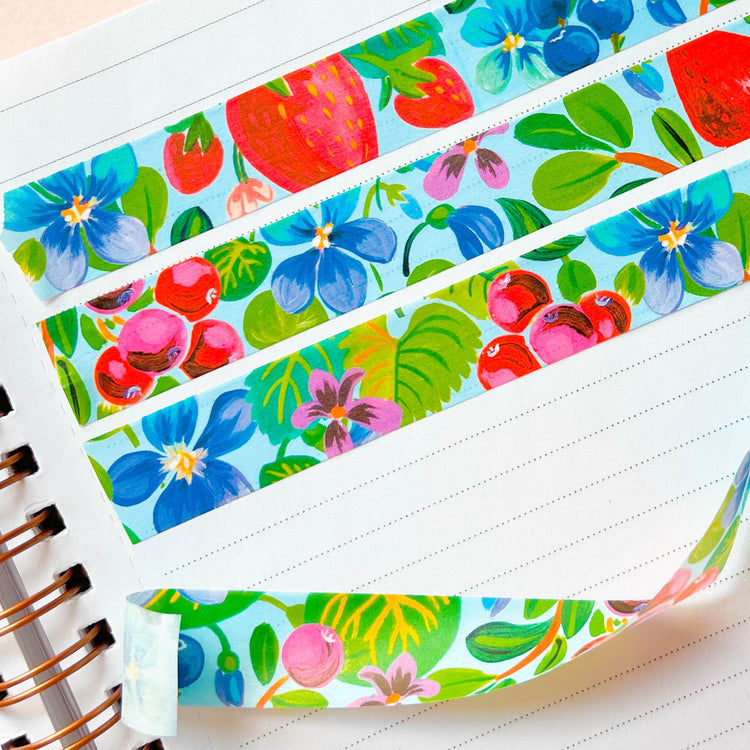 berry and flowers washi tape