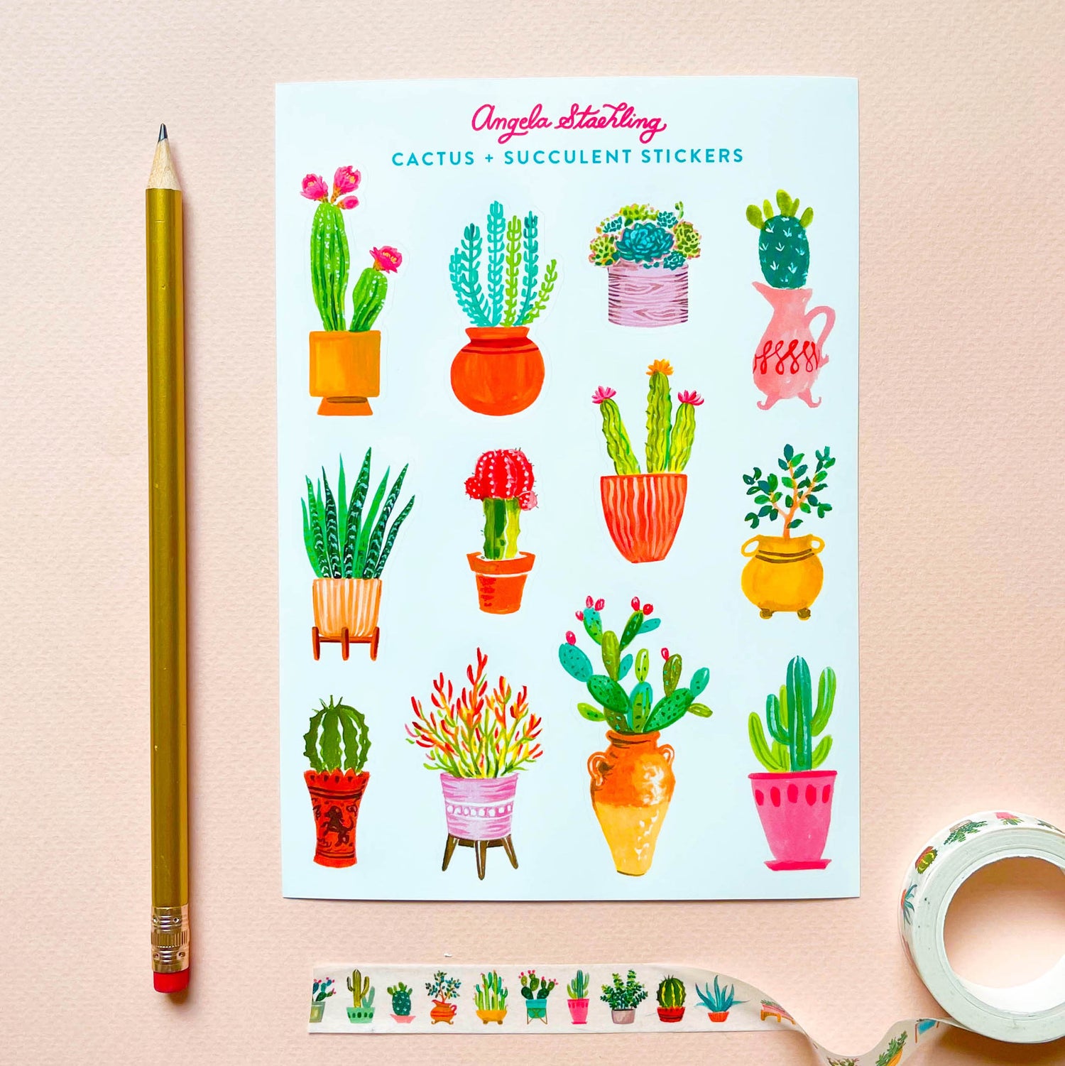 Cactus and succulent sticker sheet
