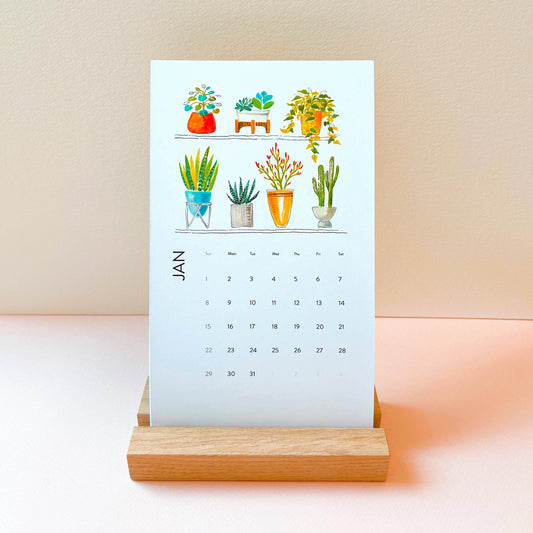 2023 Plant calendar with wood base stand