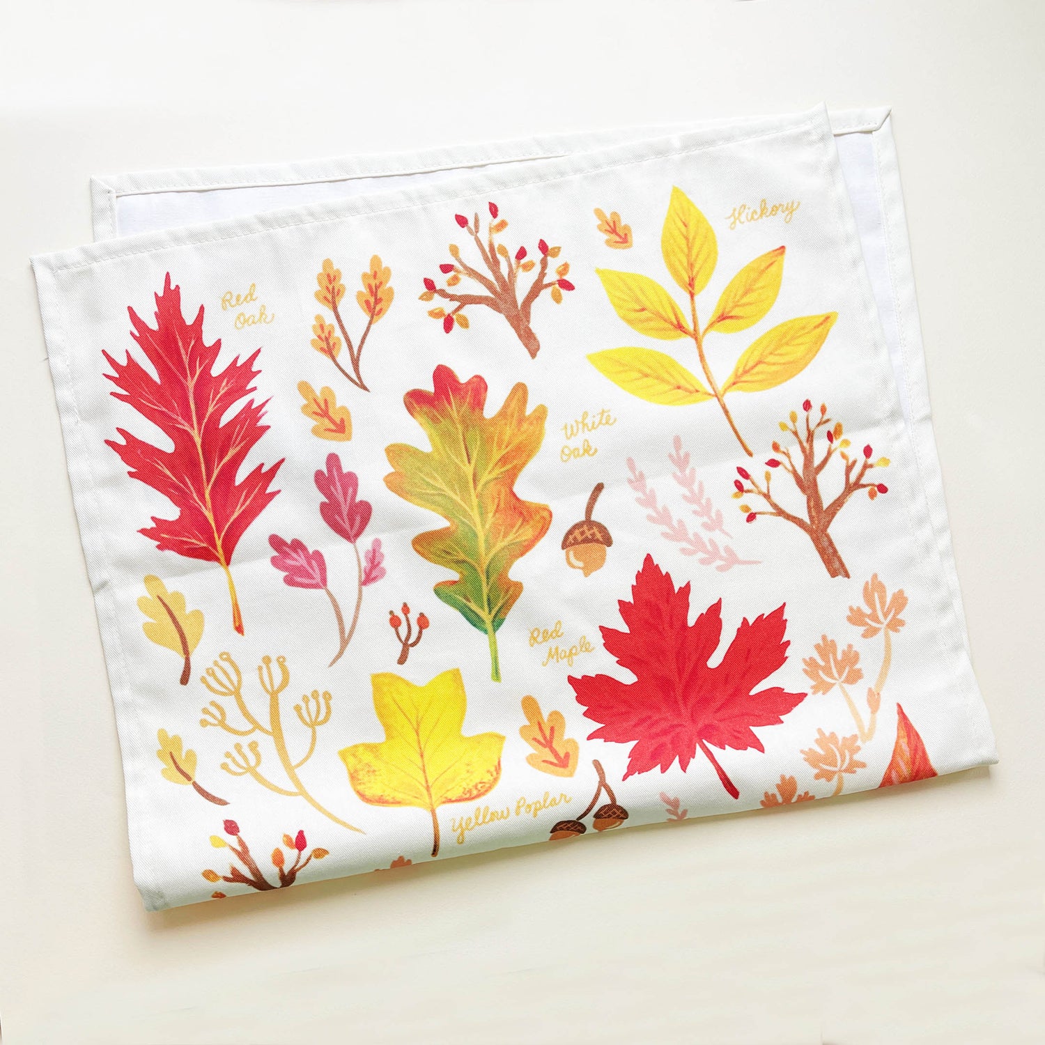 Funky Foliage Fall Kitchen Tea Towel - Linen/Cotton
